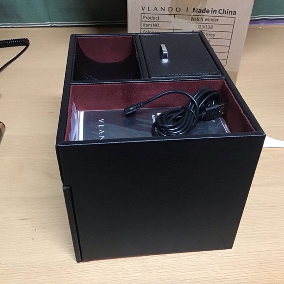 Vlando Automatic Double Watch Winder - Watch Winder Box with Jewelry Organizer - Picture 3 of 7